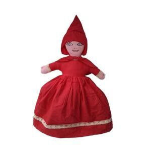 Vintage Topsy Turvy Little Red Riding Hood Rag Doll, 3 Way 19" Tall